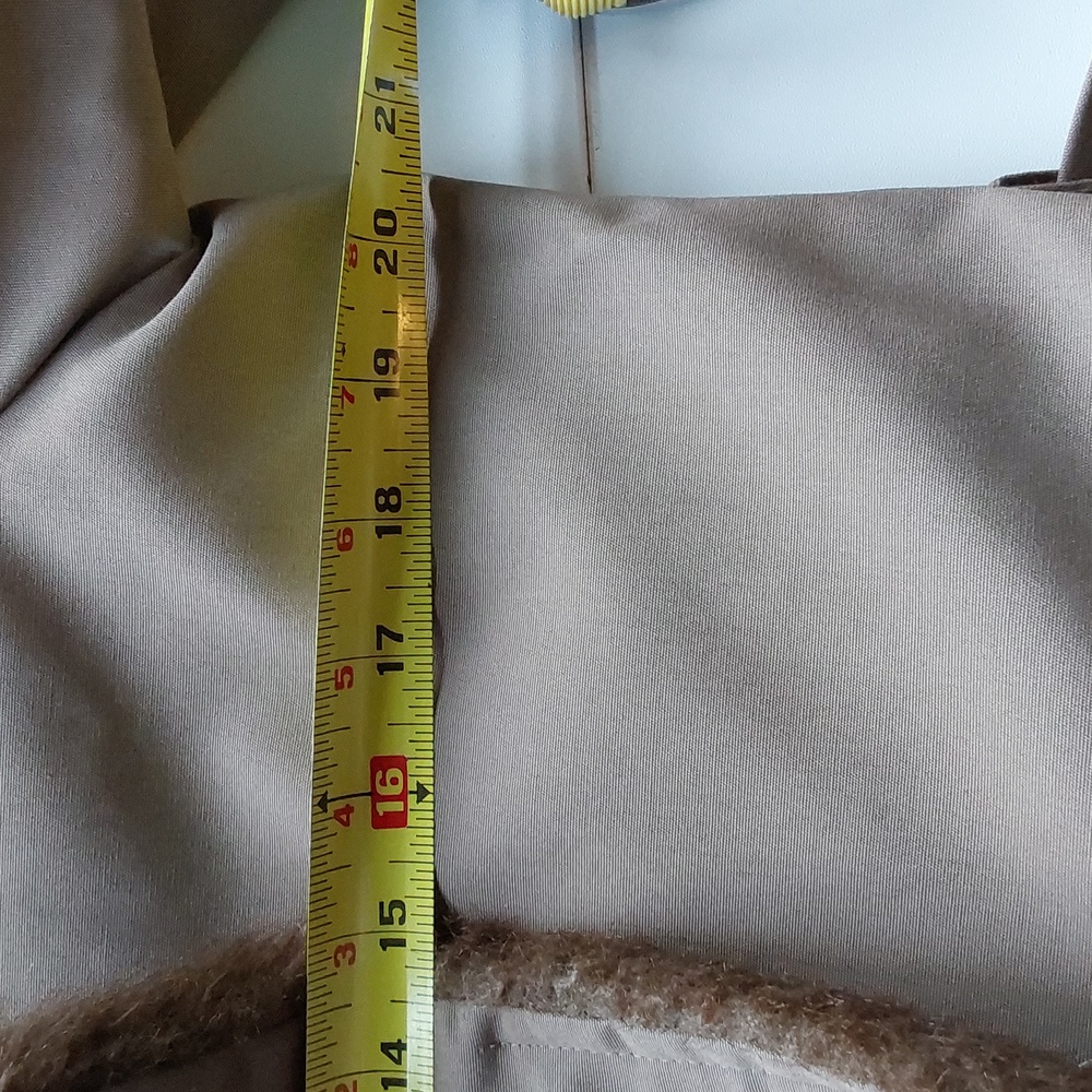 London Towne trench coat tan w brown faux fur belted vintage 12Reg womens - Picture 6 of 11